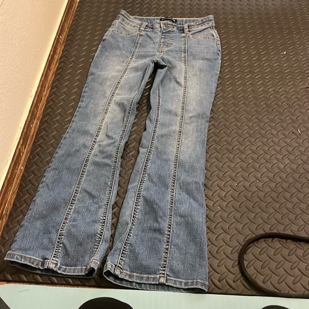 light washed flared jeans